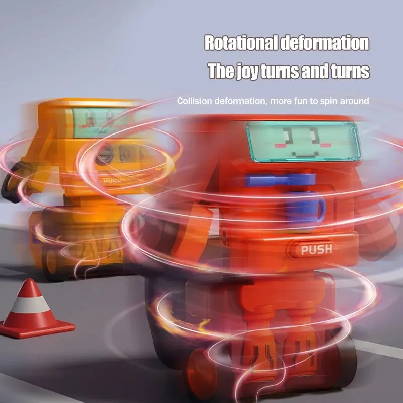 1Pc Kids che trasforma il giocattolo creativo sveglio di colore casuale di trasformazione di rotazione di collisione del Robot del camion della costruzione dell'automobile
