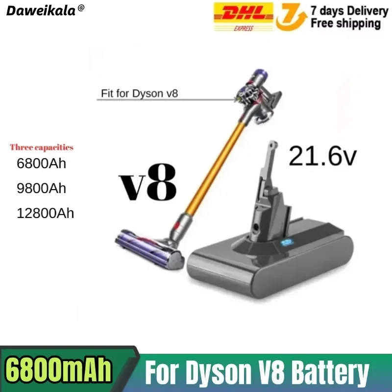 

Daweikala Aoae 21.6V For Dyson V8 Battery Absolute V8 Animal Li-ion SV10 Vacuum Cleaner Series Rechargeable Batteries