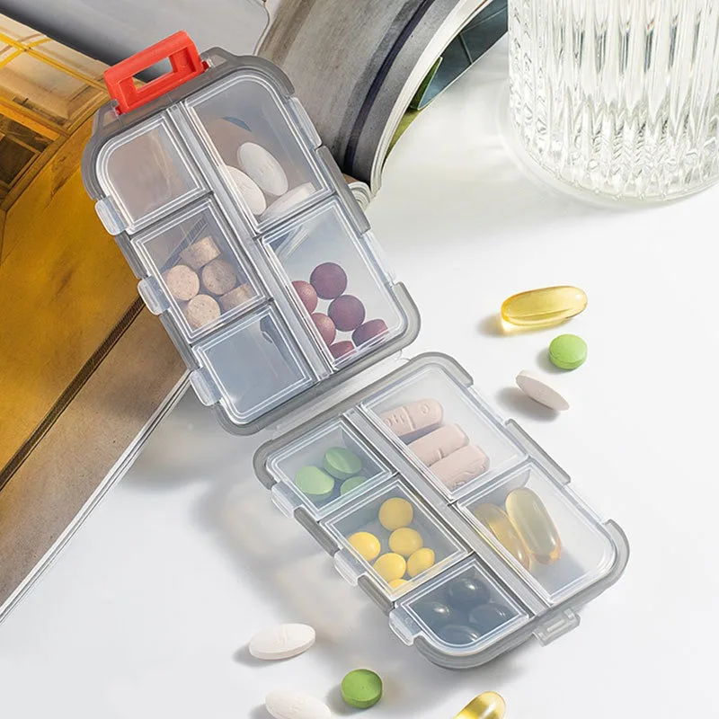 10 Grid Travel Pill Organizer Box Portable Folding Small Pill Case Daily Pill Container Pill Box Dispenser Plastic Container Box