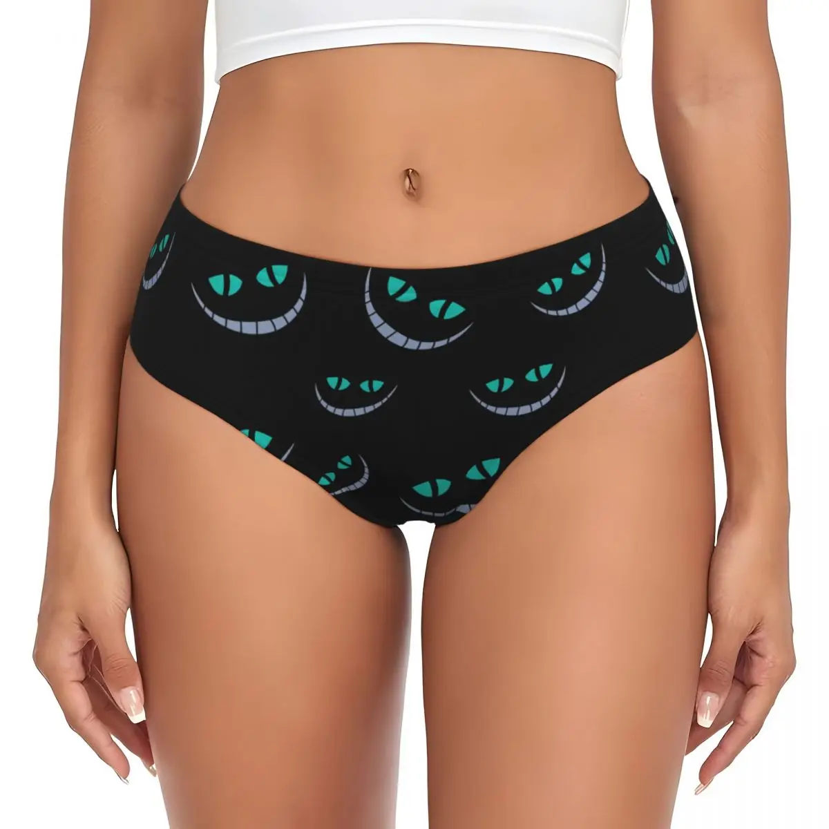 

Custom Women's Cheshire Cat Face Cartoon Panties Underwear Female Soft Briefs Underpants