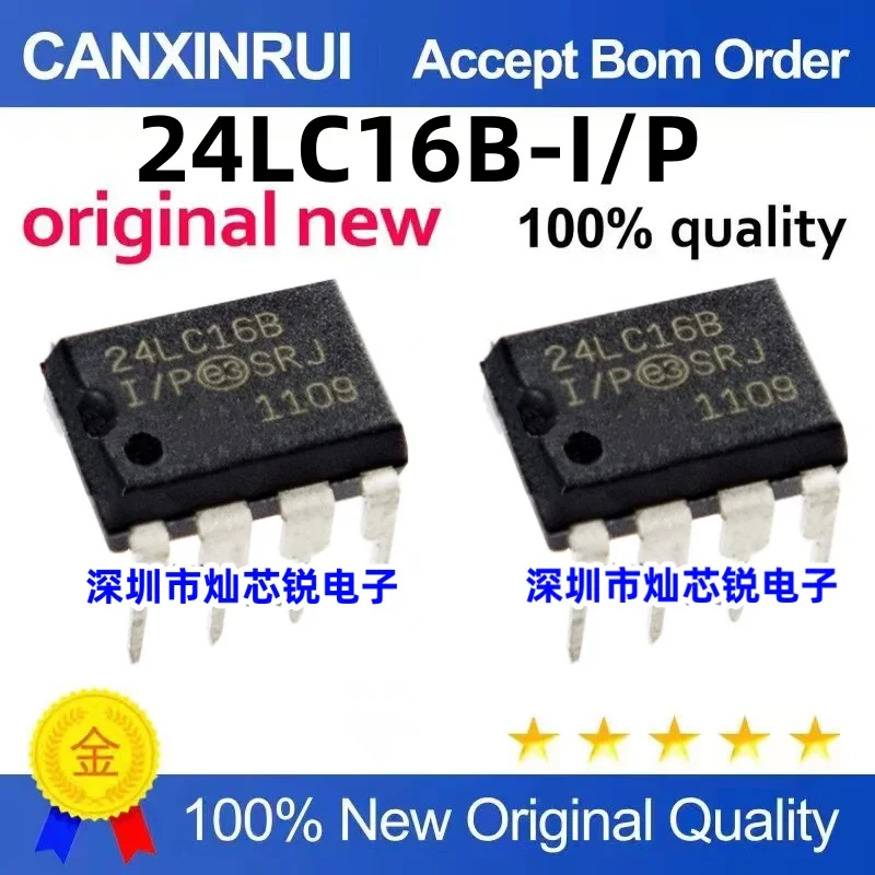 （10 pieces）24LC16B-I/P 24LC16BI 24LC16 DIP-8 Memory Chip