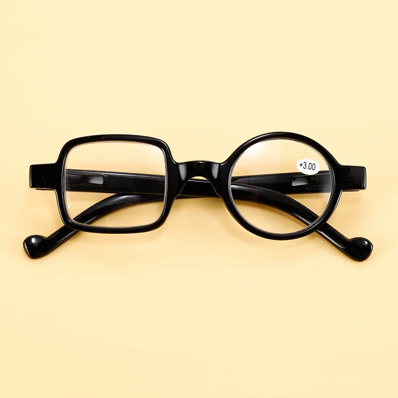 Men Reading Glasses Heteromorphic Presbyopic Glasses One Side and One Circle Hyperopia Glasses Women's Glasses +1.0 To +4.0