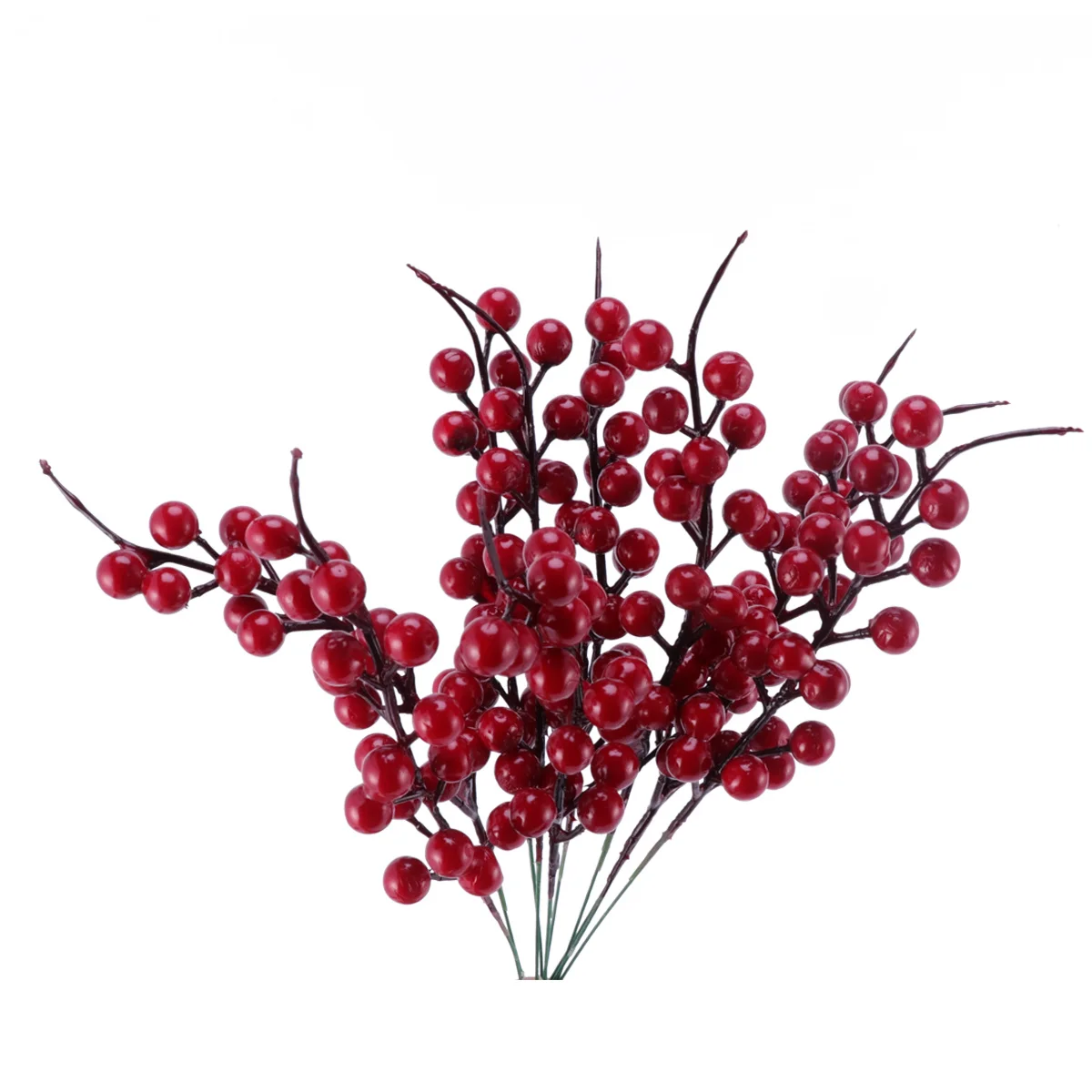 

10 Pcs Simulated Red Fruit Christmas Tree Accessories Xmas Berry Decor Artificial Flower Branches Decoration Simulation Plant