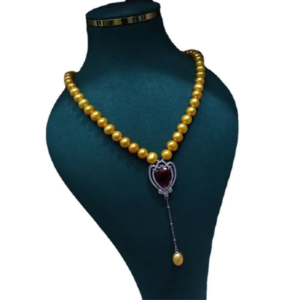 Female New Freshwater Pearl Necklace 8-9mm Near Round Slightly Flawless Glare Boutique All-match Sweater Chain Jewelry