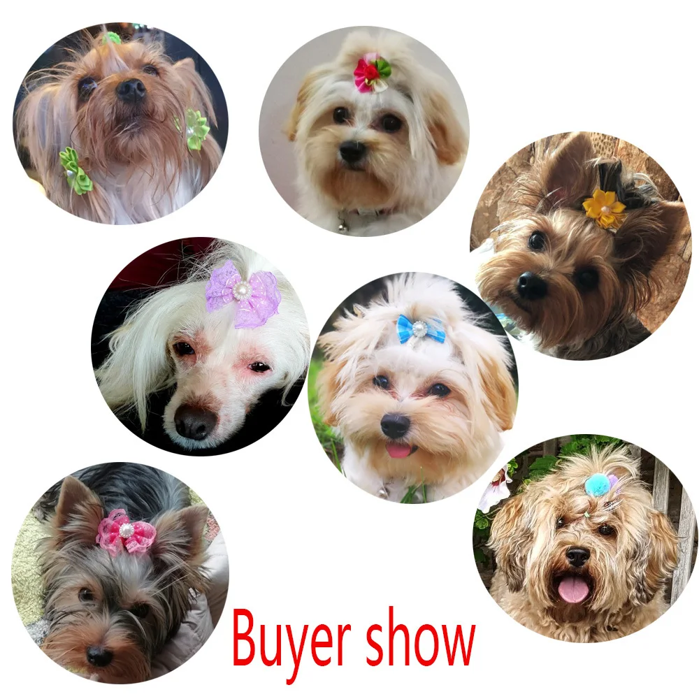 

Vibrant and Stylish Set of 20pcs/lot Handmade Boutique Christmas Bows - Colorful Hair Bows for Dogs, Cats, and Pets - Unique Pet