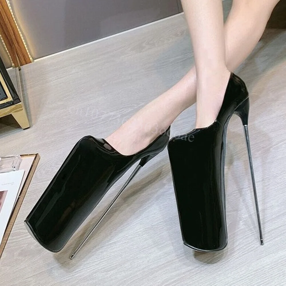 Extremely High Metal Heels Platform Pumps Matte Leather Shoes for Women Thin High Heels Fashion Shoes 2024 Zapatos Para Mujere