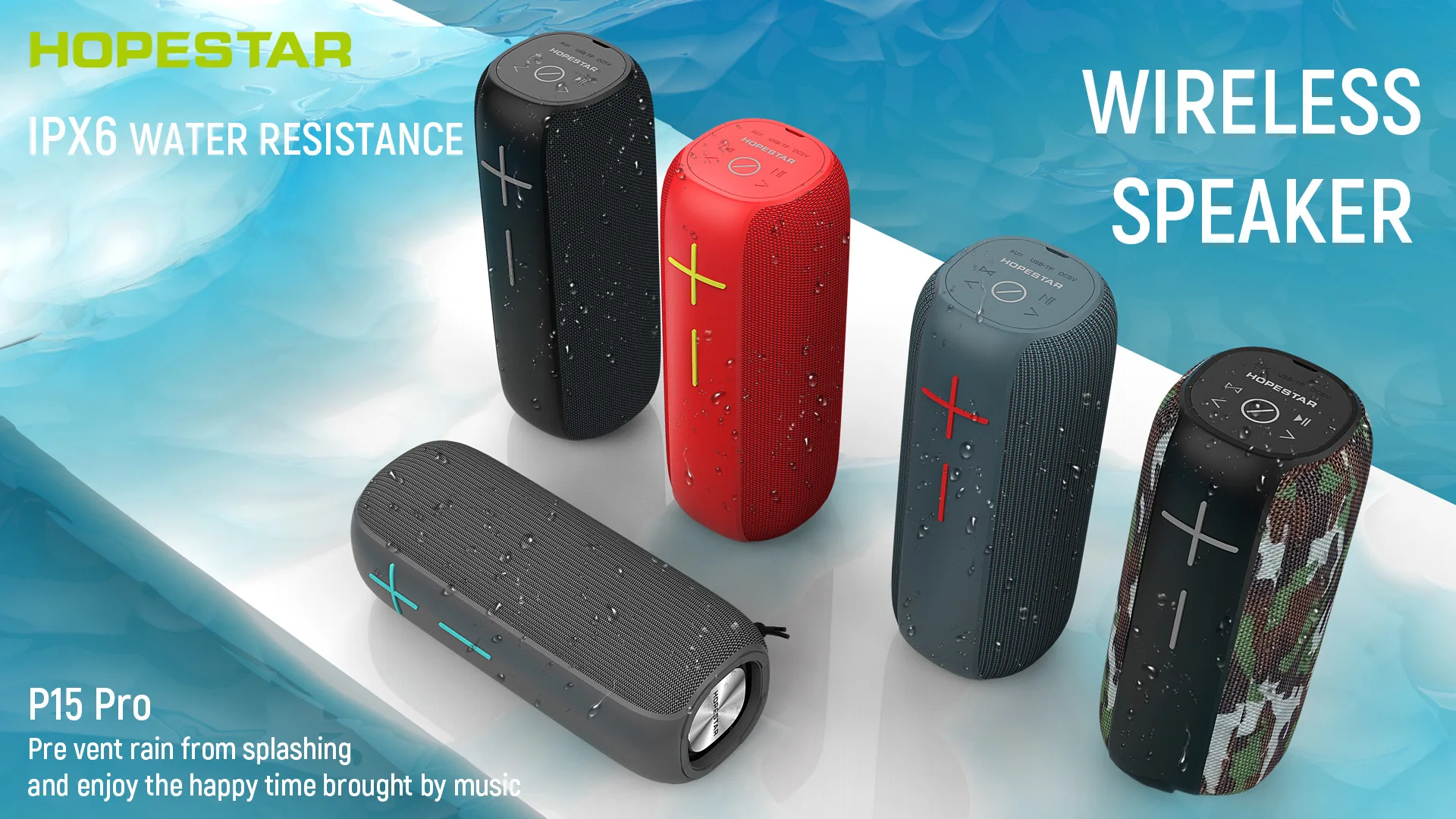 2025 hete verkoop HOPESTAR P15 Pro draagbaar voor Bluetooth-luidspreker Fabriek directe verkoop Waterdichte RGB LED-verlichting Kaartsleuf Bank Par