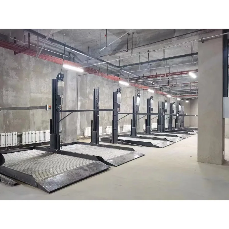 Parking 2 Storey Vertical Two Post Hydraulic Steel Auto Parking Carport Lift 2300kg Capacity Remote Control Home Garage