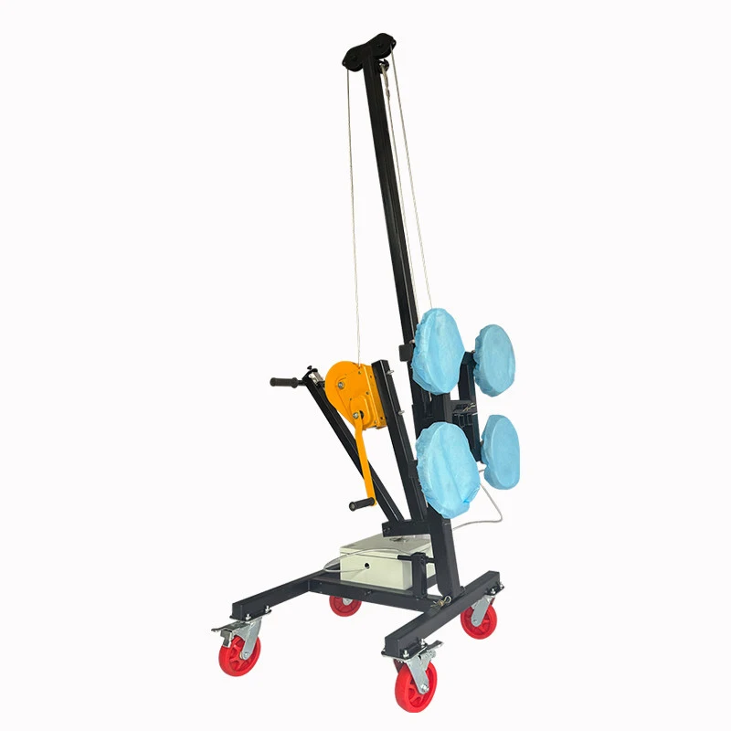 Heavy-Duty Glass Suction Cup Cart with Hand-Crank Adjustable Suction Cups—Installation Support Stand for Glass Doors(Customized)