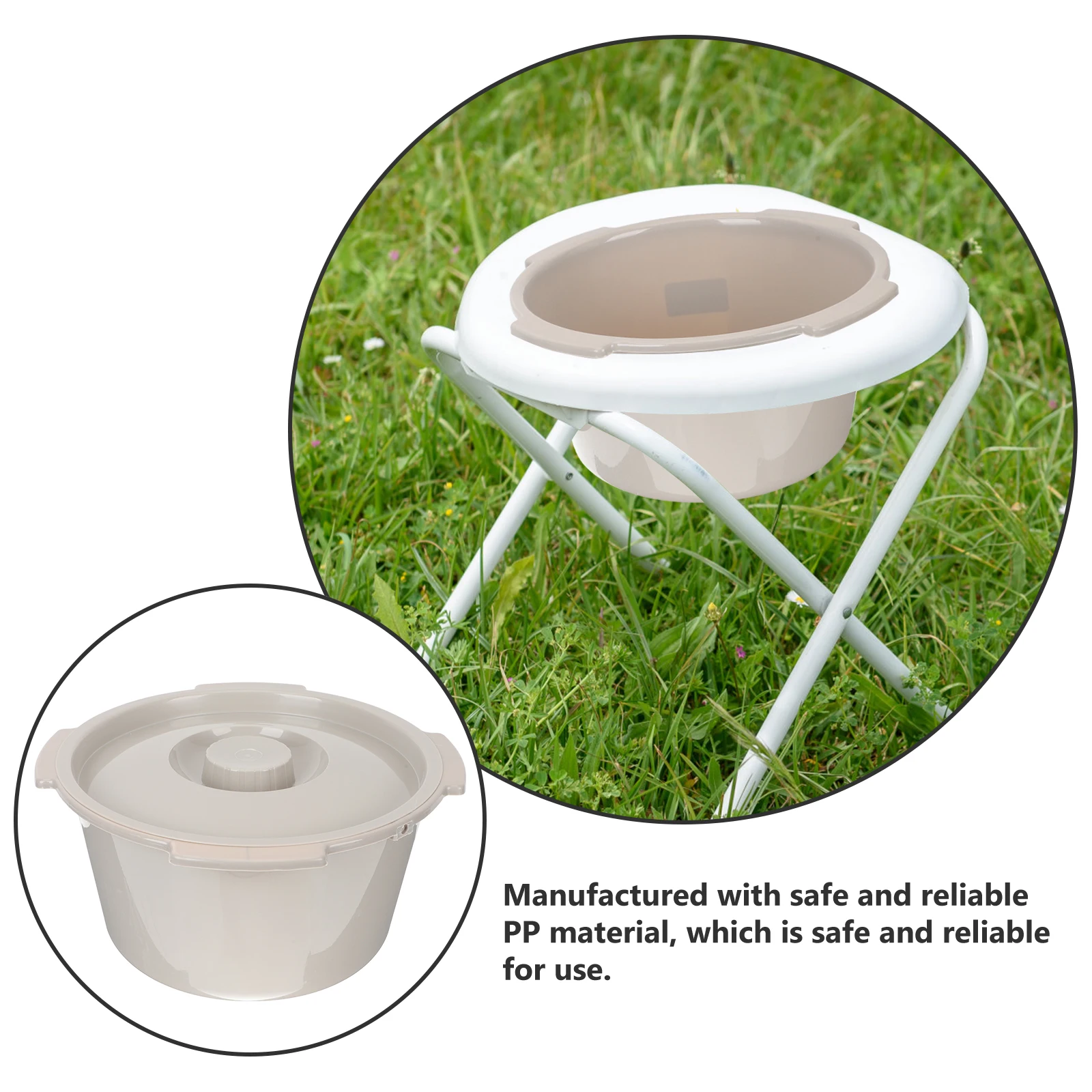 

Thickened Chamber Pot Lid Portable Plastic Urine Bedpan for Elderly Kids PP Material Household Travel Use Hospital Home