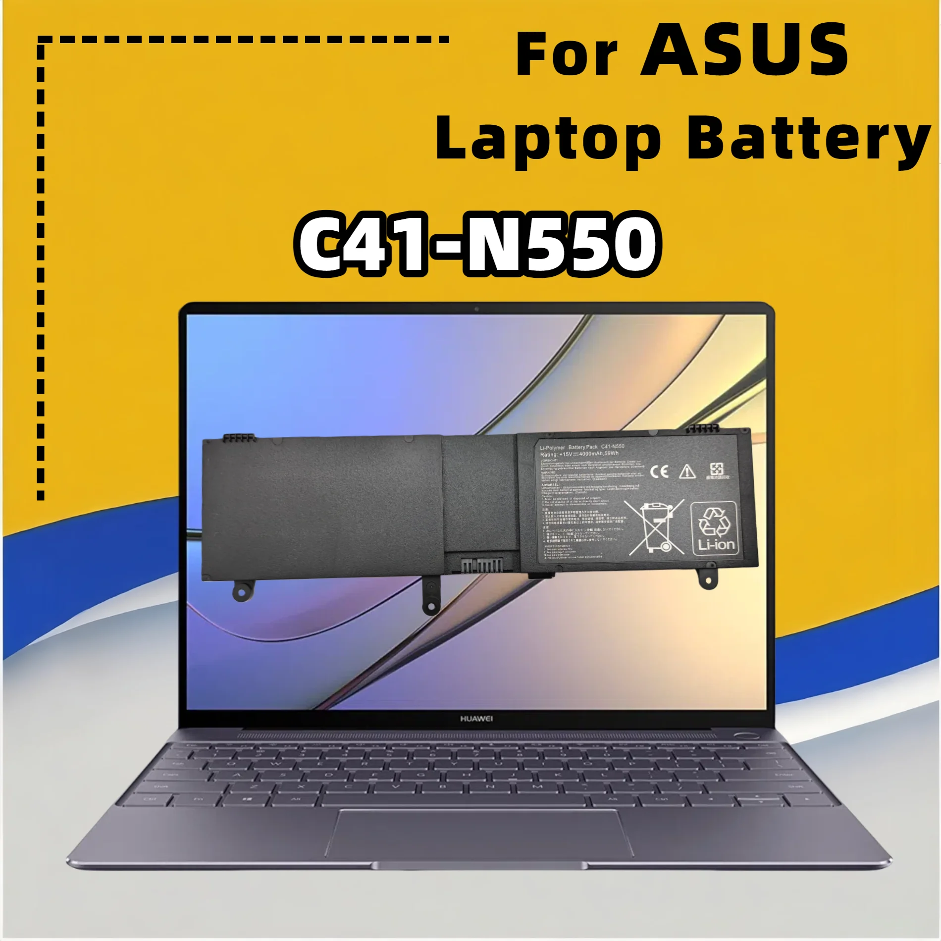 FRLESUI For ASUS N550 N550J N550JA N550JV N550JK Q550L Q550LF N550X47JV G550JK G550JK C41-N550 Battery  13 months warranty