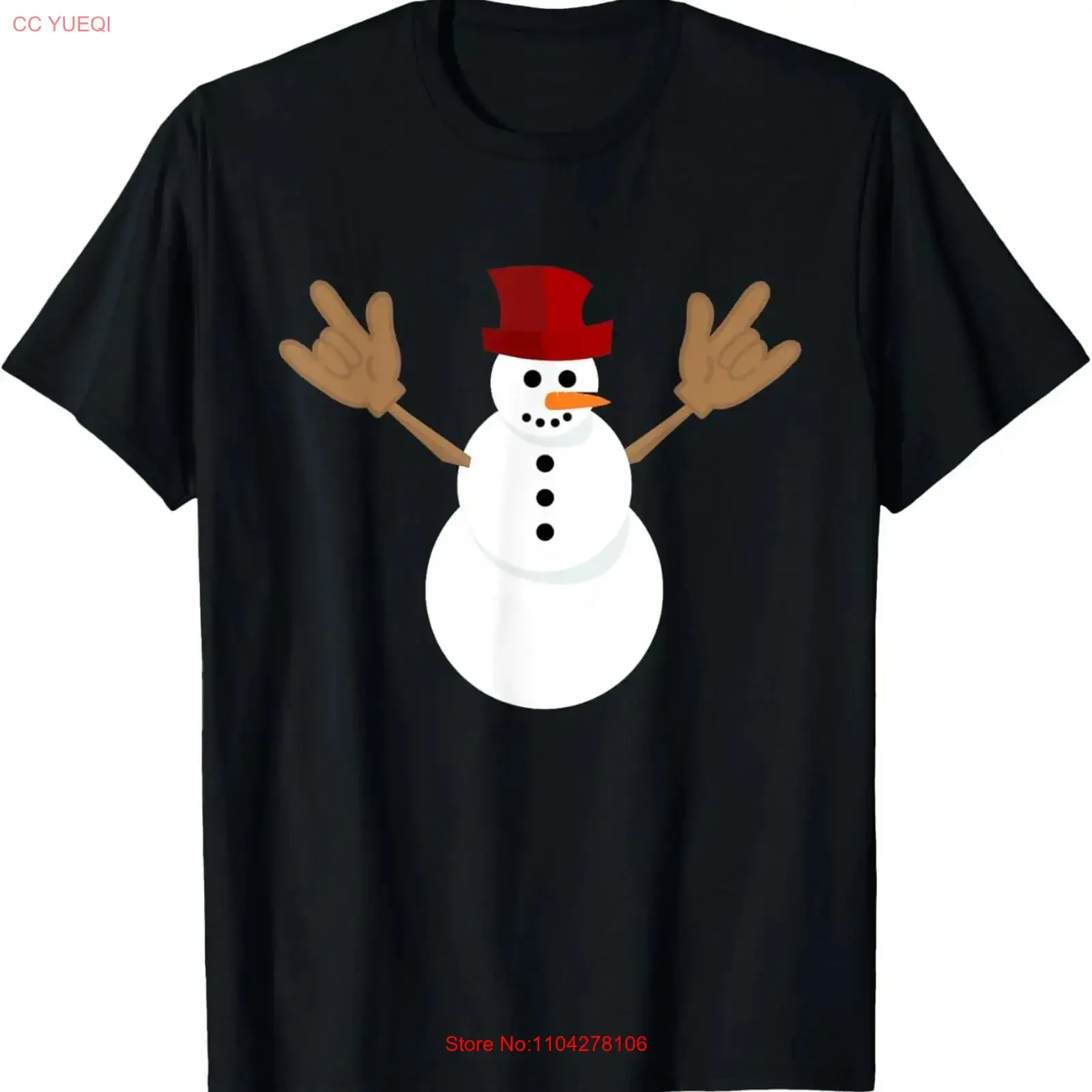 Funny Christmas Snowman Kids ASL Sign Language I Love You T Shirt vintage Washed Unisex graphic Versatile Stretched streetwear