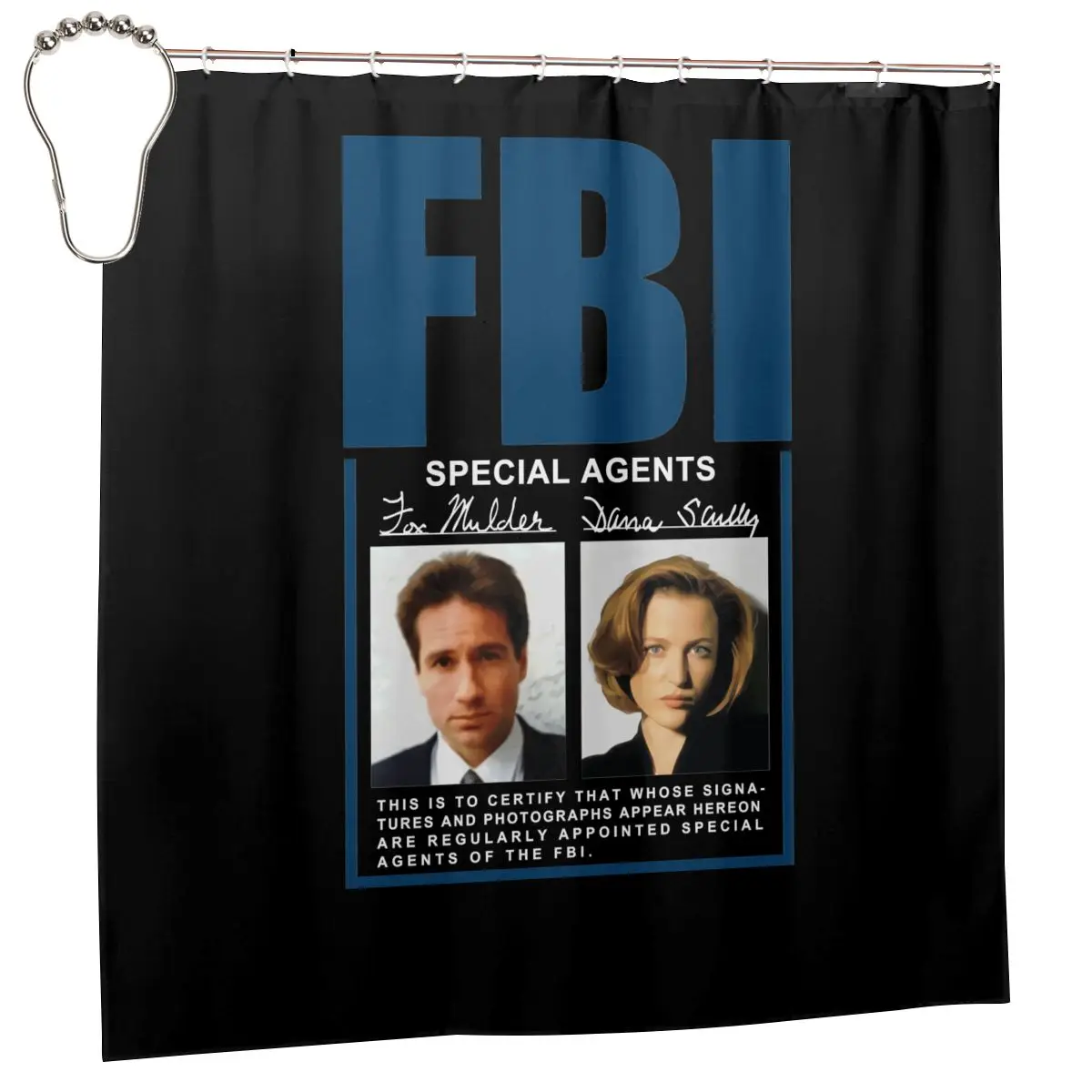 The X Files Fbi Special Agents Tv Show Alien Shower Curtain Bathroom Curtain Washable Luxurious Home Decoration