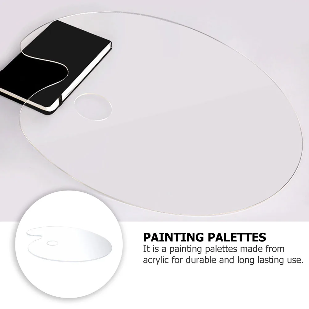 

Acrylic Transparent Palette 35.6x27.9cm Oval Oil Painting Color Mixing Tray Easy Storage Washable Art Supplies Sketching