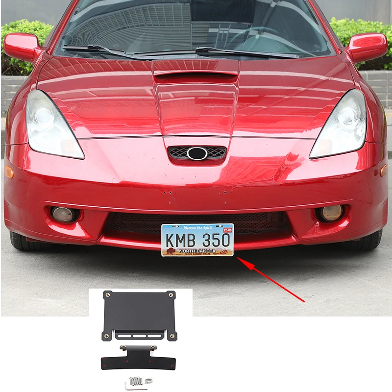 

For Toyota Celica 1999-2005 Carbon Steel Black Front License Plate Frame Tray Auto Part US Version