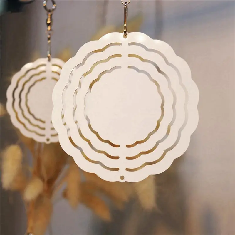 AB11 40Pcs 3 Inch Sublimation Wind Spinner Blanks 3D Wind Spinners Hanging for Indoor Outdoor Garden Decoration