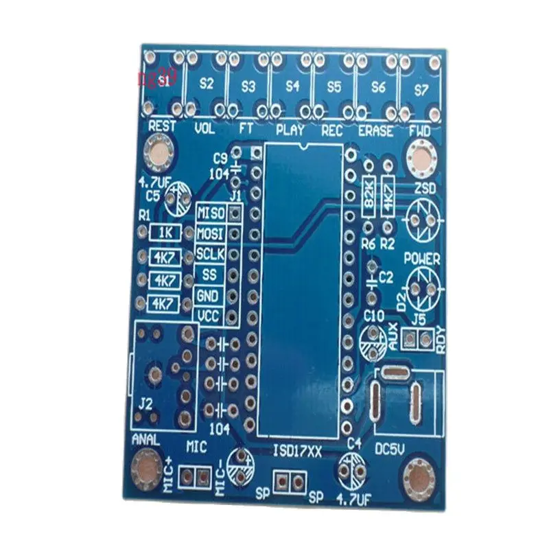 Isd17180 isd1700 isd17240 módulo de gravação e reprodução de voz placa pcb vazio para enviar programa e circuito