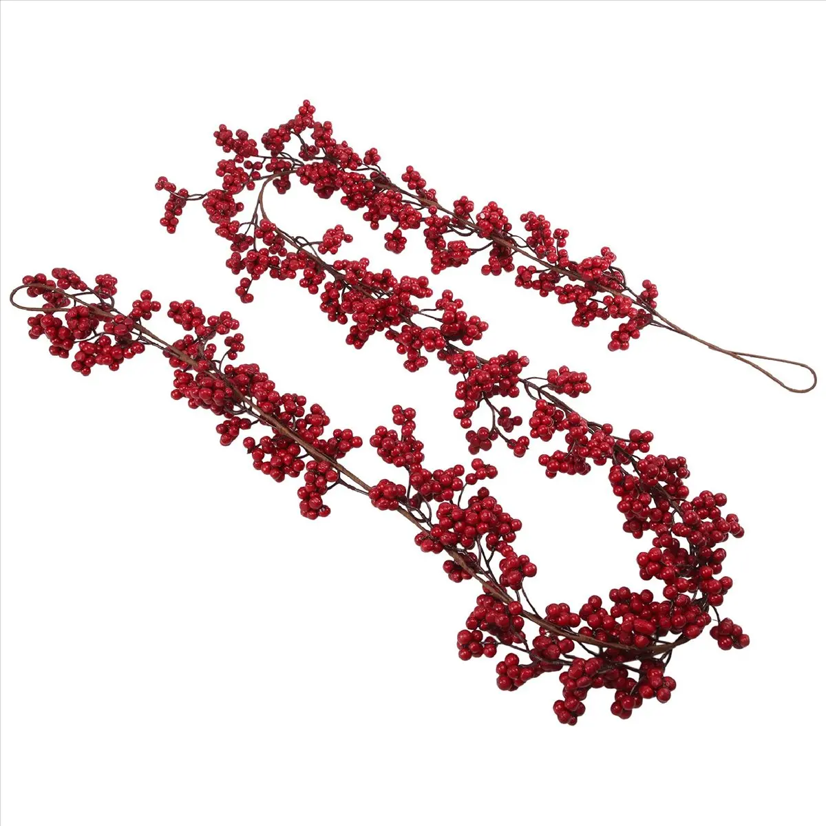 A1643Z~5.9 Ft Christmas Red Berry Garland Artificial Burgundy Red Pip Christmas Garland for Fireplace Decorations Holiday Decor