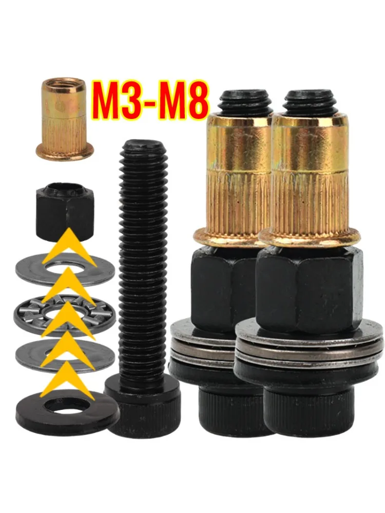 Outil de rivetage manuel M3 M4 M5 M6 M8, têtes de rivets pour l'installation de plaques d'immatriculation, rivets, vis, accessoires de sécurité anti-choc, pièces