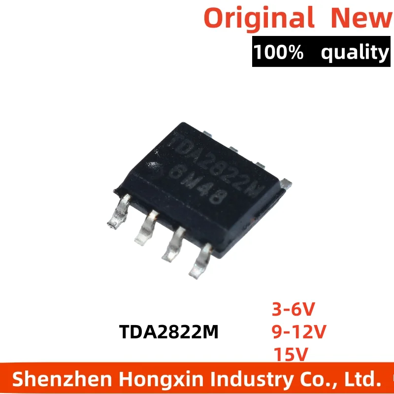 10 Pieces of TDA2822 TDA2822M 3V 6V 9V 12V 15V SOP8 Patch 8-Pin Dual Audio Power Amplifier Chip IC