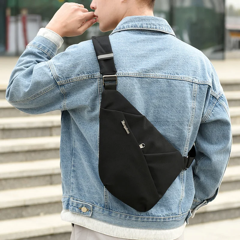 Fashion Male Chest Bag Waterproof Casual Chest Pack Male Business Sling Bags Anti Theft Travel Chest Pack Male leather bag