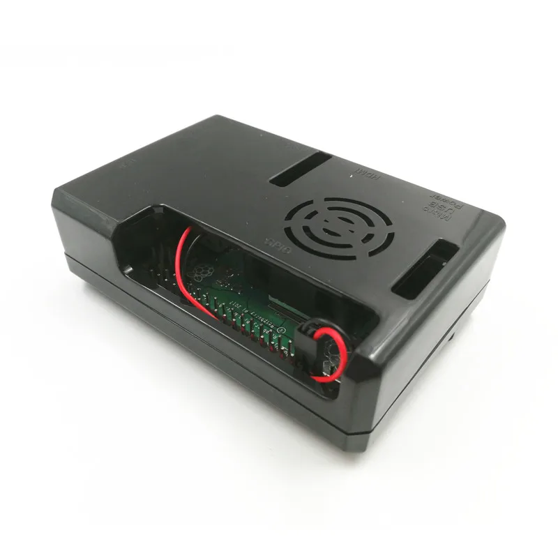 Raspberry Pi 3 Model B+(Plus) ABS Case Tranparent Black ABS Enclosure Box Shell With Cooling Fan  for Raspberry Pi 3/2
