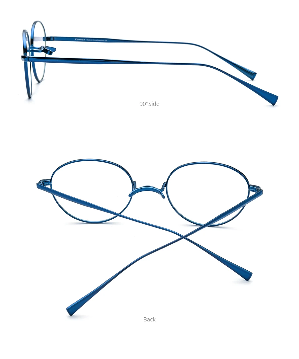 FONEX Titan Brille Rahmen Männer Marke Design Retro Oval Brillen Frauen Vintage Japanische Ultraleicht Hochwertige Brillen 85732 – Detail 8