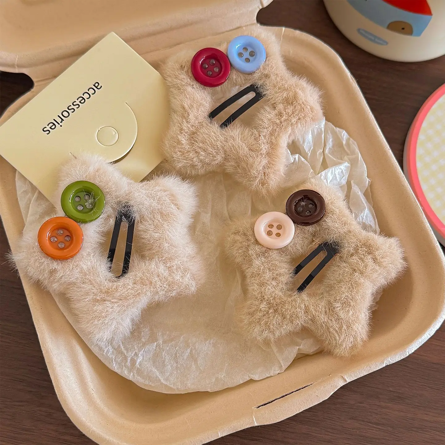 Autumn Winter Plush Coffee Star Hair Side Clip Korean Simple Sweet Broken Hair Clip for Back of Head Bangs Hairpin Accessories