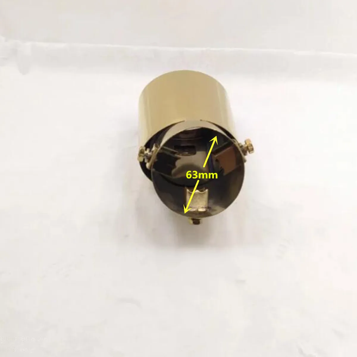 Internal Diameter=63mm/Gold Color/Universal Model/Bent Car Muffler Back End Pipe Dedicate Exhaust Tip Tail Outlet Vent 1pcs