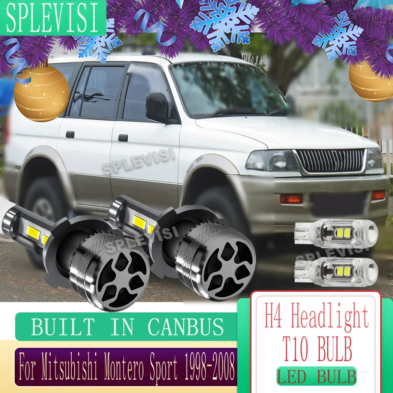 

H4 6000K White LED Car Bulb no dashboard warnings For Mitsubishi Montero Sport 1998 1999 2000 2001 2002 2003 2004 2005-2008