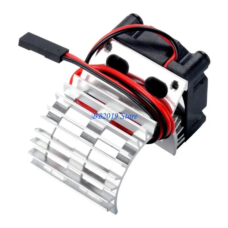 Q0KB Upgraded Metal Heat Sink And Quiet Fan Combo Universal Fit Heat Dissipation for 1/14 & 1/16 Remote Control Car 380 Motor