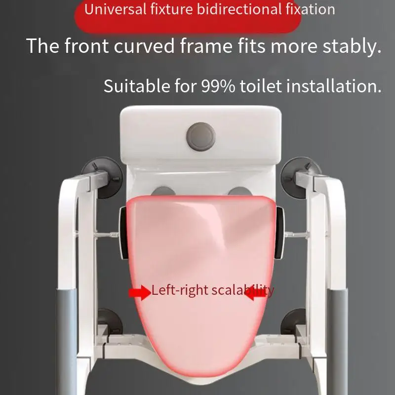 Portable Toilet Booster Chair with Handrails Elderly Easy Clean Commode Seat Senior Mobility Aid Bathroom Helper