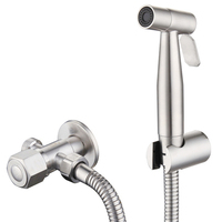 Handheld Toilet Bidet Sprayer Set Stainless Steel Bidet Faucet Kit for Bathroom Hygienic Shower Portable Toilet Shower Head Kit