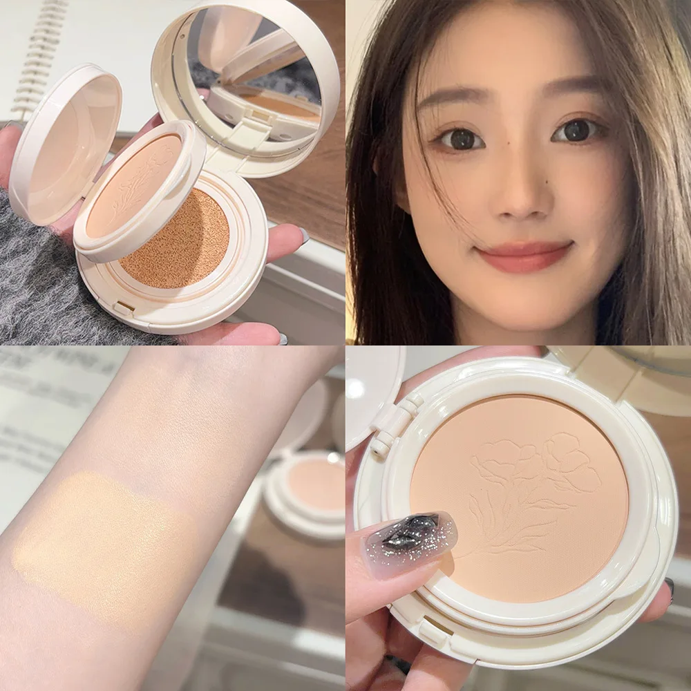 2 in 1 Double Layer Powder Cushion Clear Natural Lasting Brightening Gege Bear Makeup Concealer Loose Powder Cushion Cream