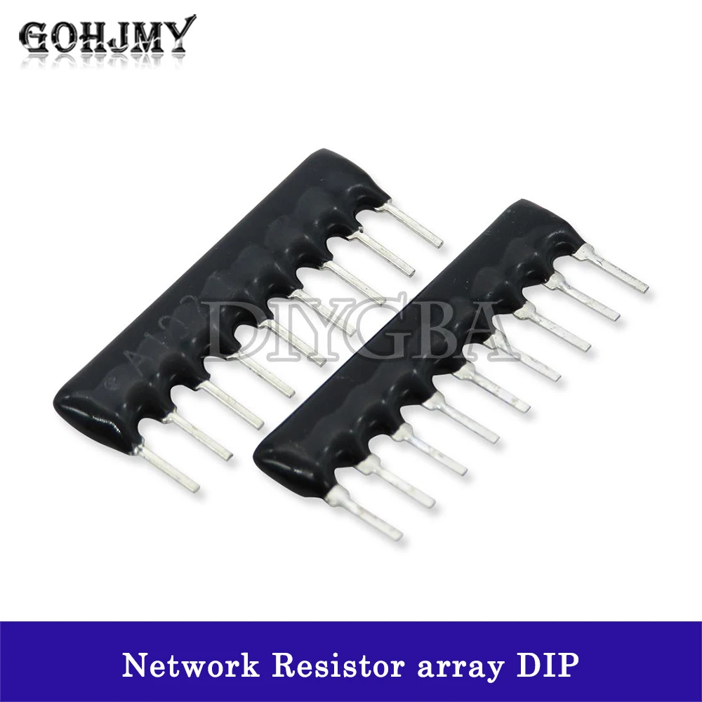 10PCS/LOT Exclusion Network Resistor array DIP 9PIN 100 220 330 470 510 680 1K 1.2K 1.5K 2K 2.2K 3.3K 4.7K 10K 100K ohm GOHJMY