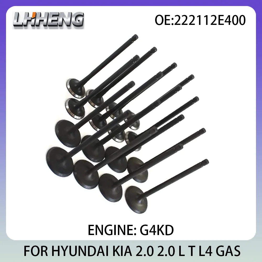 

16pcs Engine Intake & Exhaust Valve Kit Fit For HYUNDAI ix35 KIA CERATO 2.0L 2.0 L T L4 GAS 08-18 222112E400 22212-2E000 G4KD