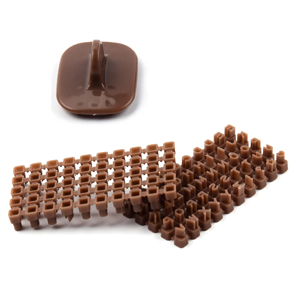 

3 Pcs Stamp Alphabet Pottery Stamps Letter Biscuit Brown Decorative Embossing Machine