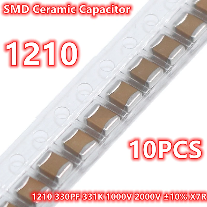 (10pcs) Original 1210 330PF 331K 1000V 2000V ±10% X7R 3225 SMD Ceramic Capacitor IC