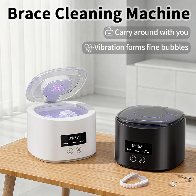 USB Electric Ultrasonic Cleaner Machine Multi-Function Denture Braces Box Cleaning for Invisible Retainer Dental Care