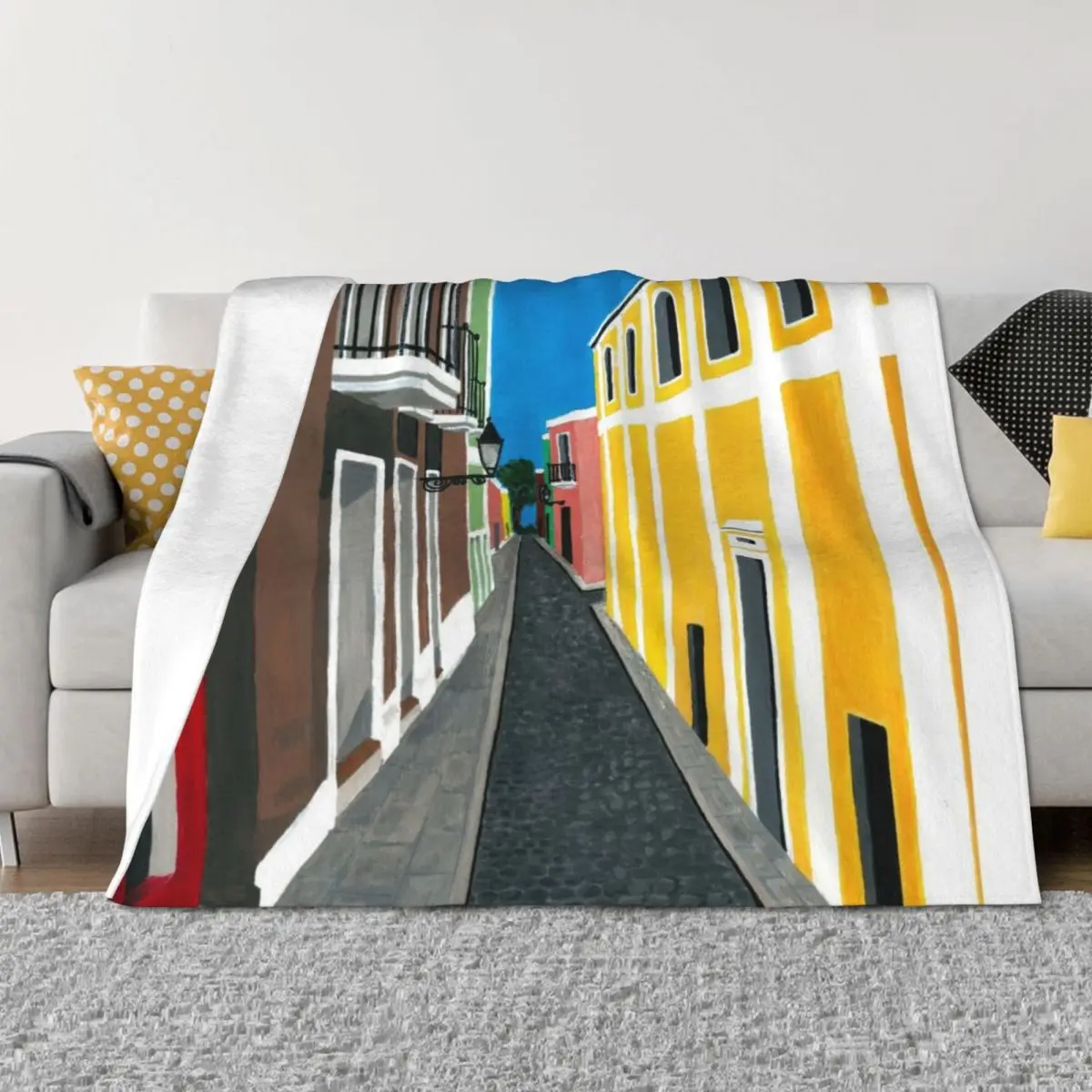 

Viejo San Juan Throw Blanket For Decorative Sofa Giant Sofa Shaggy anime Blankets