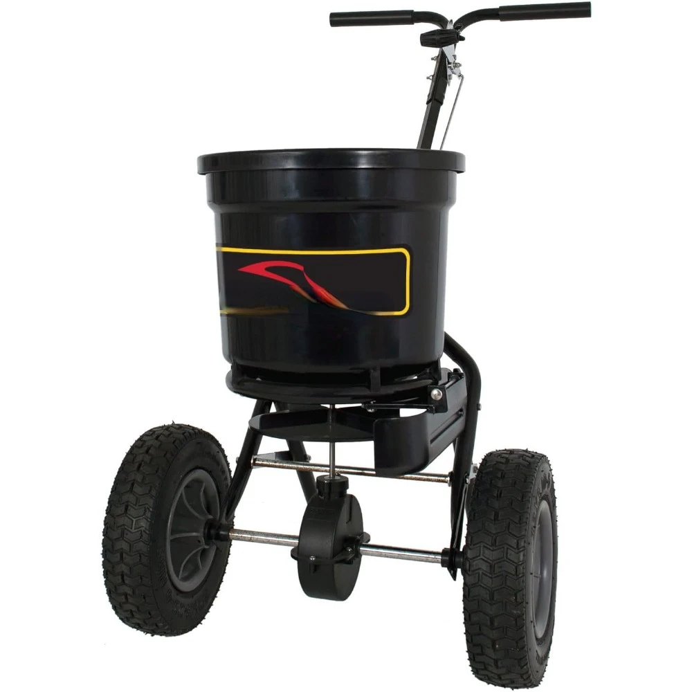 

P20-500BHDF-A Push Spreader with Side Deflector Kit and Hopper Grate, 50 lb. Capacity, Matte Black