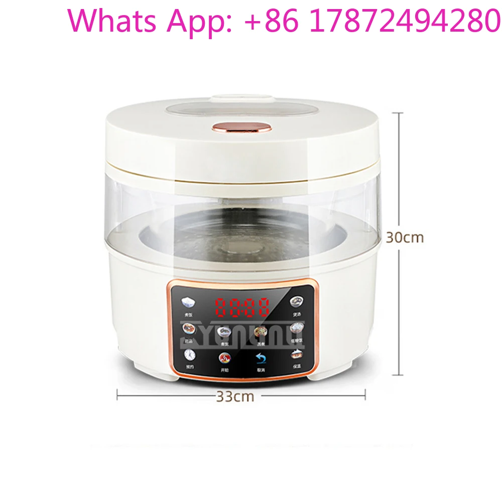 Olla Arrocera Inteligente 2L, Electrodomésticos para la Cocina, Olla Multiusos de Vidrio, Mini Olla Arrocera Portátil para el Hogar