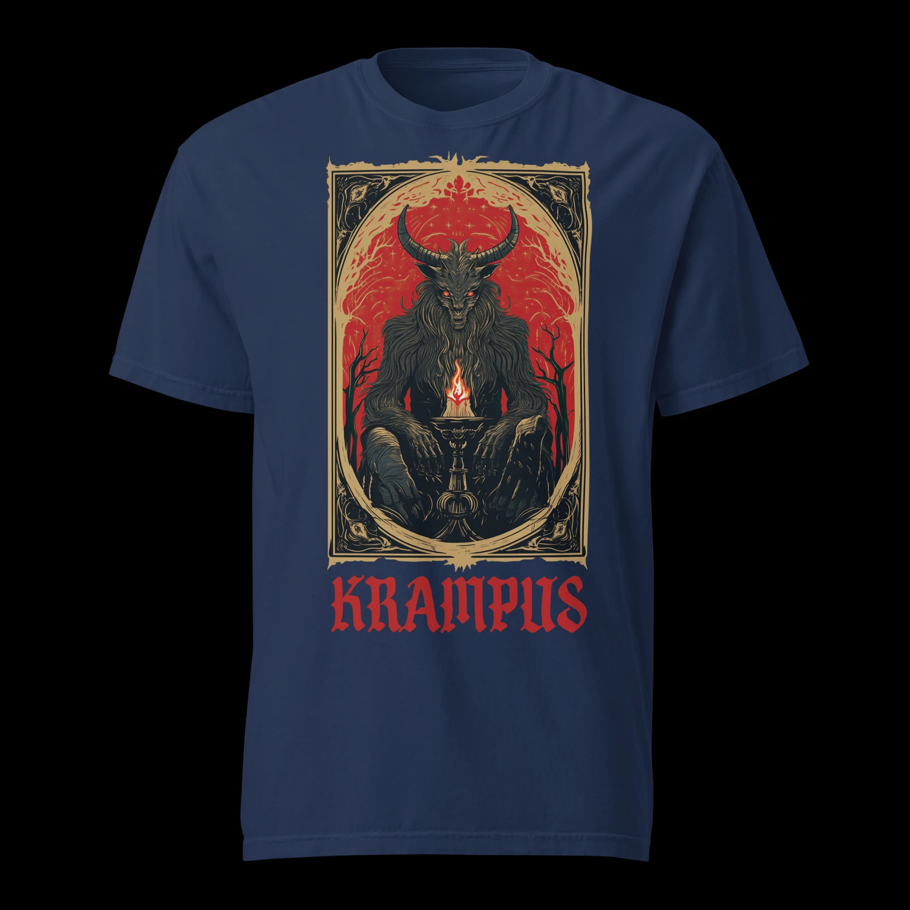 Krampus Gothic Tarot Card Trendy Art Style Summer Casual T-Shirt Men's and Women's Luxury Brand Top