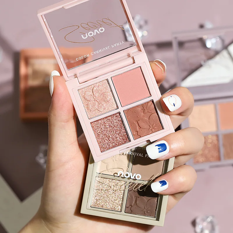Paleta de sombras de ojos Sakura Story Earth Colors Polvo fino, no volador, paleta de sombras de ojos de maquillaje nude de larga duración
