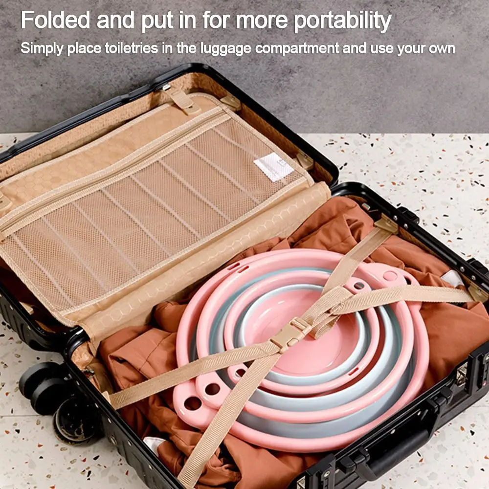 Picture 6: Multi-purpose Portable Washbasin Foldable Washbasin Plastic Laundry Basin Portable Folding Basin Camping Picnic Cleaning Tool