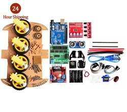 New Avoidance tracking Motor Smart Robot Car Chassis Kit Speed Encoder Battery Box 2WD 4WD Ultrasonic module For Arduino kit