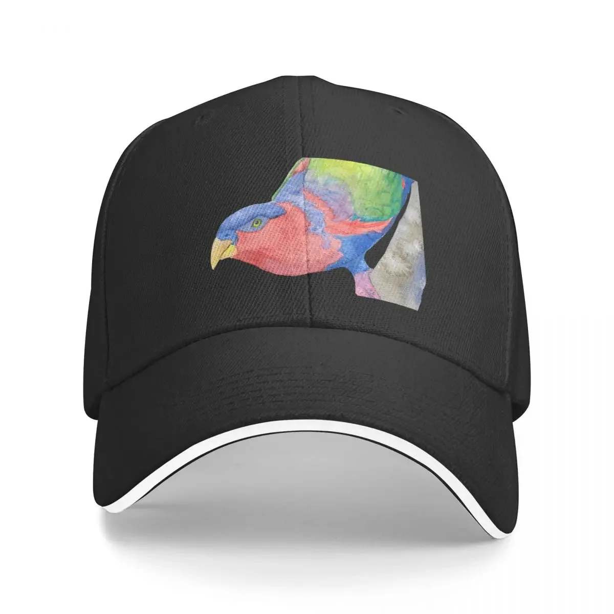 black-capped lory (Lorius lory) watercolor portrait Baseball Cap Designer Hat Golf Cap Luxury Brand Elegant Women's Hats Men's