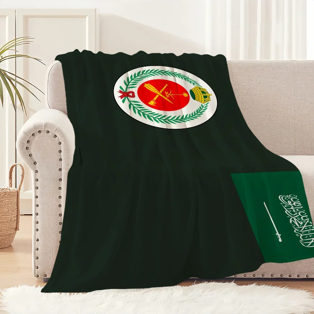 

Saudi Arabia Military Flag Throw Blanket Soft Plush Comfort Perfect for Living Room Bedroom Office Ideal Birthday Gift for Kids