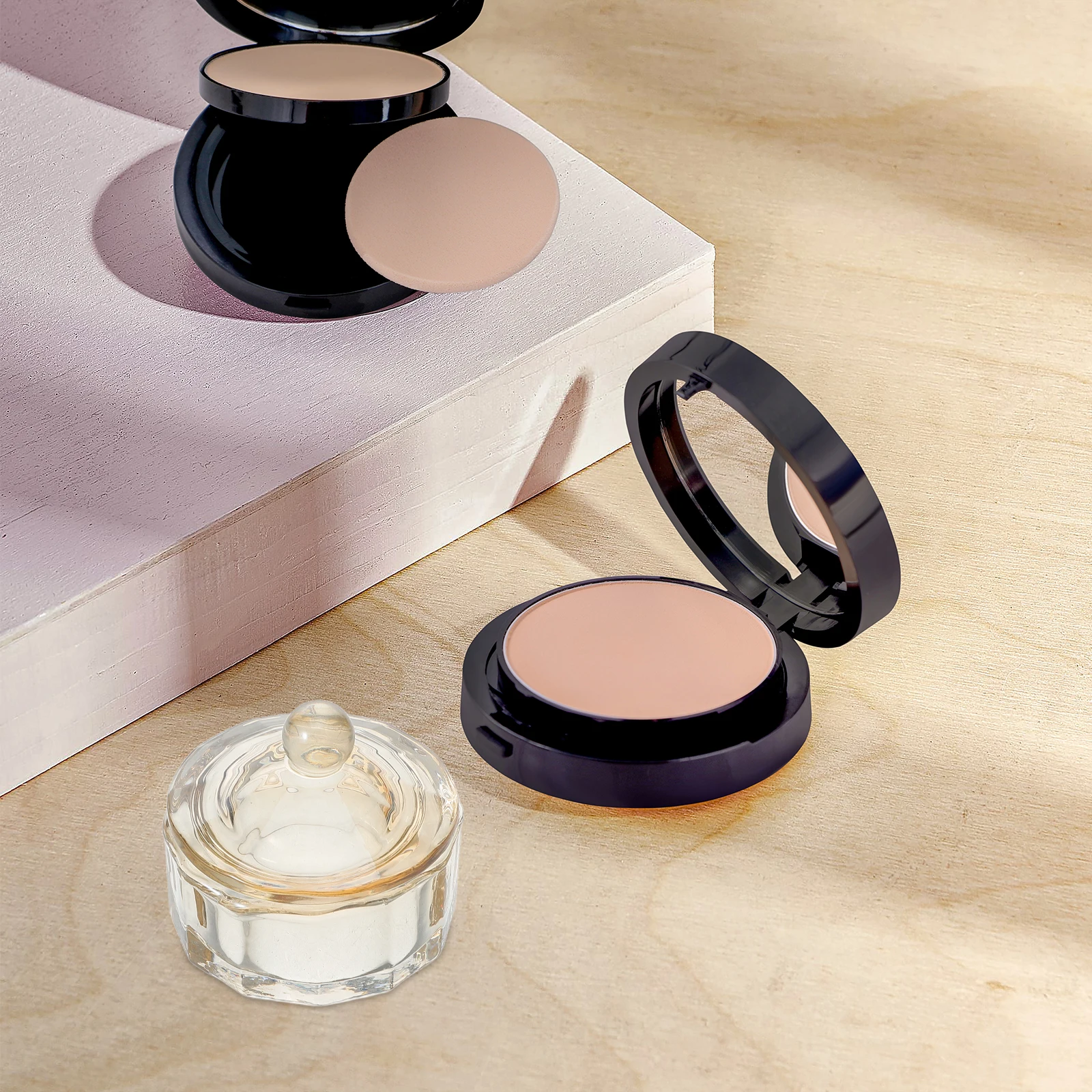 Premium-Glas-Nagelkunst-Dappen-Teller, einzigartige Form mit Deckel für flüssige Nagellack-Aufbewahrung, Salon-Maniküre-Zubehör