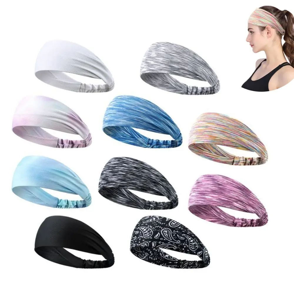 Sports Headband Running Fitness Sweatband Elastic Absorbent Sweat Cycling Jog Tennis Yoga Gym Head Band Hair Bandage Men Women